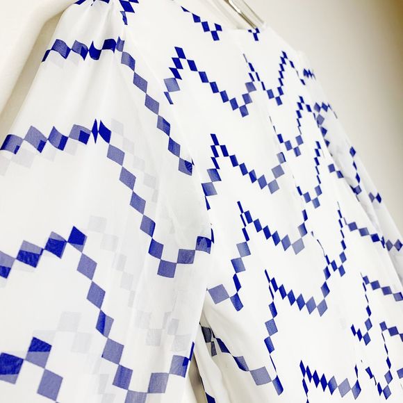 PINK BLUSH MATERNITY Chevron Print Chiffon Tunic M - Picture 4 of 8